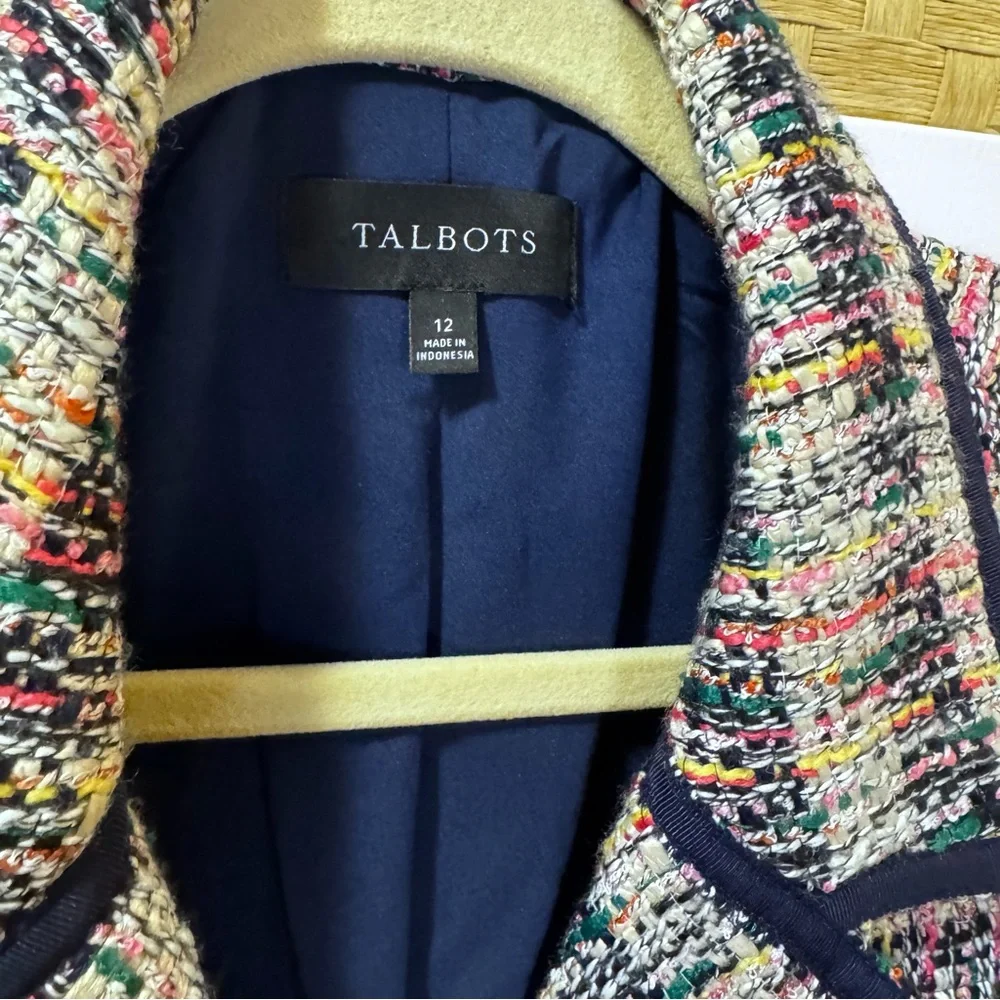Talbots Cafe Tweed Jacket Blazer Multicolor size 12 - Picture 5 of 14